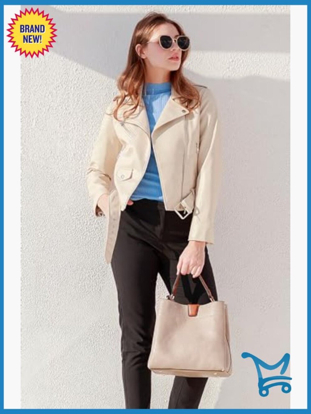 Vegan Leather Satchel with Adjustable Crossbody Strap, 11x10.5 Inches - Picture 3 of 5